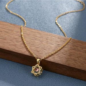 Jewelry | Caged Stone Necklace Gold –  Womens Accessories Gold