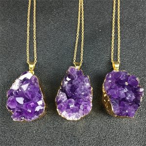 Jewelry | Freeform Druzy Necklace Purple Taupe –  Womens Accessories Jewelry