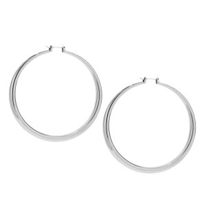 Jewelry | Hammered Metal Hoop Earring Silver –  Womens Accessories Jewelry